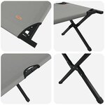 vidaXL Lit de camping pliant Gris Tissu Oxford