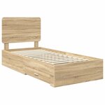 vidaXL Cadre de lit Chêne Sonoma 75 x 190 cm Bois d'ingénierie