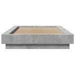 vidaXL Cadre de lit et lumières LED sans matelas gris béton 75x190 cm