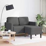 vidaXL Canapé 2 places avec méridienne en L Gris foncé 125 cm Lin