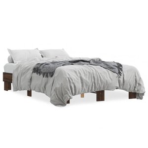 vidaXL Cadre de lit sans matelas chêne marron 135x190 cm