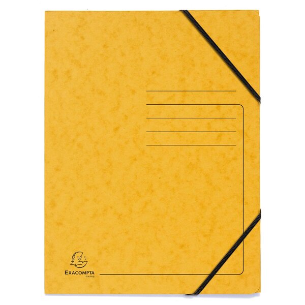 Chemise À Élastique Sans Rabats Carte Lustrée 355gm2 - A4 - Jaune - Exacompta