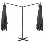 vidaXL Parasol de jardin double avec mât en acier anthracite 600x300cm