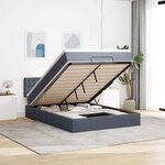 vidaXL Cadre de lit ottoman avec matelas gris foncé 140x190 cm velours