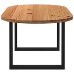 vidaXL Table à manger marron clair bois de chêne massif ovale