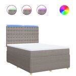 vidaXL Sommier à lattes de lit avec matelas Taupe 140x190 cm Tissu
