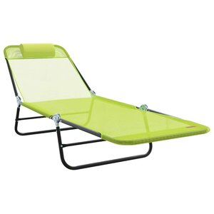 vidaXL Chaise longue pliante 1-personne Vert 182 x 55 x 85 5 cm Métal