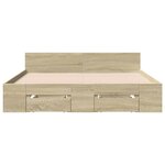 vidaXL Cadre de lit avec tiroirs sans matelas chêne sonoma 140x190 cm