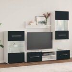 vidaXL Meubles TV 5 Pièces avec lumière LED indigo mat bois d'ingénierie