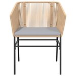 vidaXL Ensemble à manger jardin coussins 7Pièces marron poly rotin verre