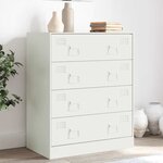 vidaXL Buffet blanc 67x39x83 cm acier