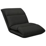 vidaXL Chaise pliable de sol Noir Microfibre