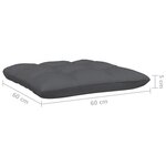 vidaXL Canapé 2 places de jardin et coussins Noir Bois de pin solide