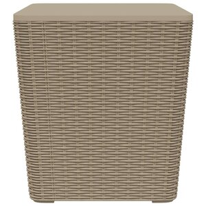 vidaXL Table de jardin avec couvercle amovible marron clair PP