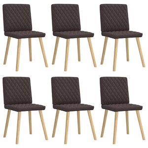 vidaXL Chaises à manger lot de 6 marron foncé tissu