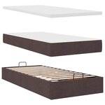 vidaXL Cadre de lit ottoman avec matelas marron foncé 90x200 cm tissu