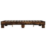 vidaXL Cadre de lit chêne marron 120x190 cm bois d'ingénierie et métal