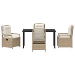 vidaXL Ensemble de salle à manger de jardin de 5 pièces en rattan PE beige