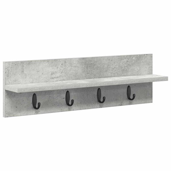 vidaXL Porte-manteau mural Montage mural Gris béton 60 x 10 5 x 18 cm