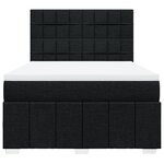 vidaXL Sommier à lattes de lit avec matelas Noir 140x190 cm Tissu
