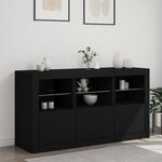 vidaXL Buffet avec lumières LED noir 123x37x67 cm
