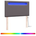 vidaXL Tête de lit LED Gris 90 cm Cuir synthétique