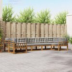 vidaXL Ensemble de canapés d'extérieur 7 pc Gris Naturel et Clair