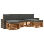 vidaXL Ensemble de canapés d'extérieur 6 pc Naturel et Anthracite