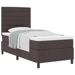 vidaXL Lit à ressorts avec matelas Marron foncé 90 x 200 cm tissu