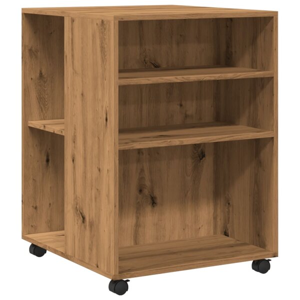 vidaXL Table d'appoint avec roues chêne artisanal bois d'ingénierie