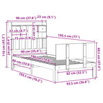 vidaXL Lit bibliothèque sans matelas 90x190 cm bois de pin massif