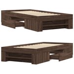 vidaXL Cadre de lit sans matelas chêne marron 90x200cm bois ingénierie