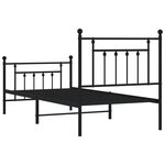 vidaXL Cadre de lit métal avec tête de lit/pied de lit noir 90x190 cm