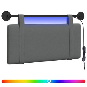 vidaXL Tête de lit suspendue Gris foncé Tissu