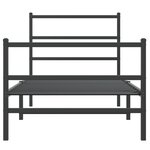 vidaXL Cadre de lit métal sans matelas avec pied de lit noir 90x190 cm