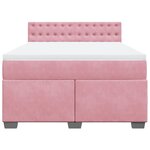 vidaXL Sommier à lattes de lit avec matelas Rose 140x190 cm Velours