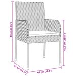 vidaXL Ensemble de Dîner de Jardin 5 Pièces avec Coussins Gris Rattan Poly