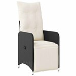 vidaXL Ensemble de bistro de jardin 9 Pièces coussins noir poly rotin