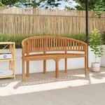 vidaXL Banc de jardin en forme de banane 151 cm Teck solide