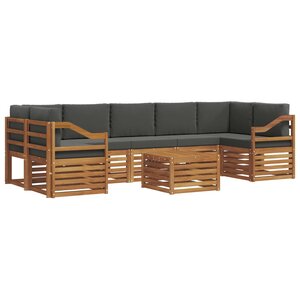vidaXL Ensemble de canapés d'extérieur 8 pc Naturel et Anthracite