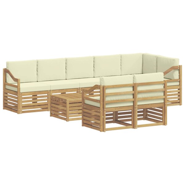 vidaXL Ensemble de canapés d'extérieur 9 pc Blanc et crème Polyester