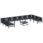 vidaXL Ensemble de canapé de jardin 11 Pièces Anthracite Acier