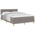 vidaXL Lit à ressorts avec matelas Taupe 140 x 200 cm tissu