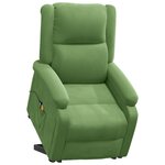 vidaXL Fauteuil de massage Vert clair Velours