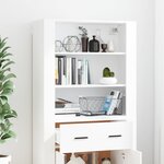 vidaXL Buffet haut Blanc Bois d'ingénierie