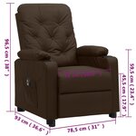 vidaXL Fauteuil inclinable électrique Marron Similicuir