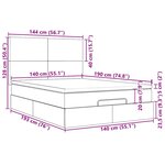 VidaXL Cadre de lit ottoman avec matelas gris foncé 140x190 cm tissu