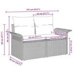 vidaXL Canapé de jardin avec coussin Beige 141 x 62 x 69 cm polyrotin