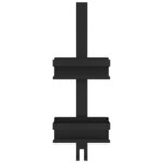 vidaXL Support de douche suspendu noir mat acier inoxydable 304 brossé