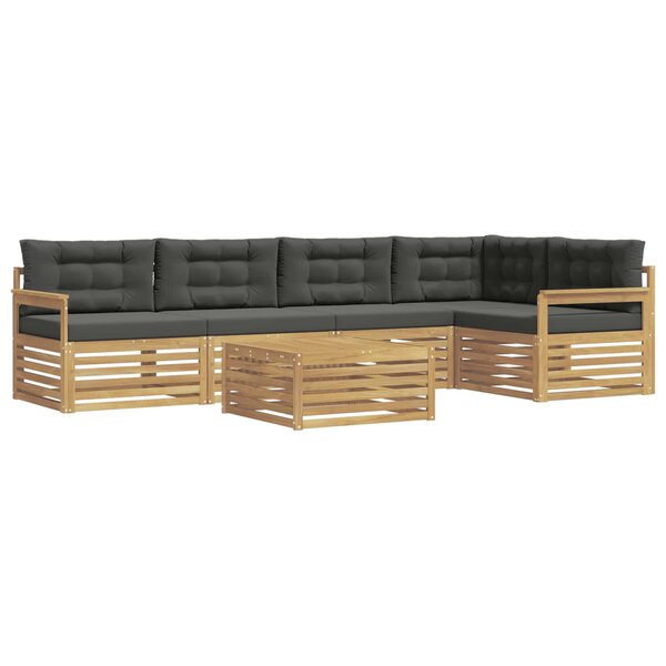 vidaXL Ensemble de canapés d'extérieur 6 pc Blanc et anthracite